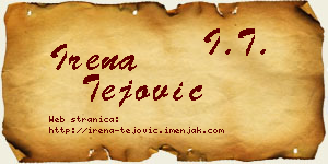 Irena Tejović vizit kartica